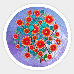 Red Daisies Sticker